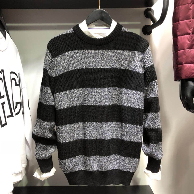 Modillo nam thương hiệu JJ mùa thu và mùa đông siêu dày với áo len cashmere dày len trẻ trung áo len đen áo len cổ lọ nam