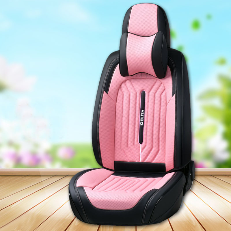 Car seat cushion leather fashion goddess model net red seat cushion cute four seasons universal all-inclusive non-slip green seat cover