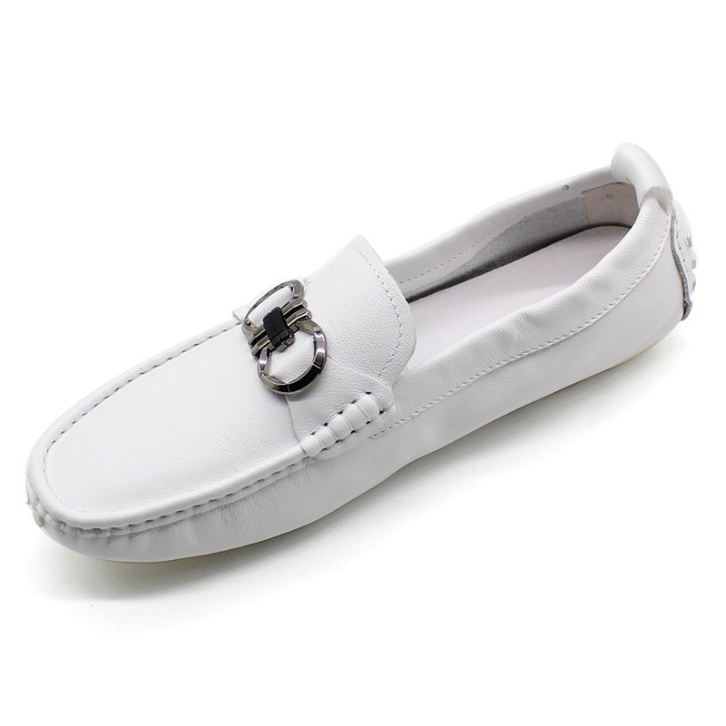 Men's breathable peas shoes men's 2023 spring and autumn new fashion solid color leather casual lazy shoes all-match driving shoes