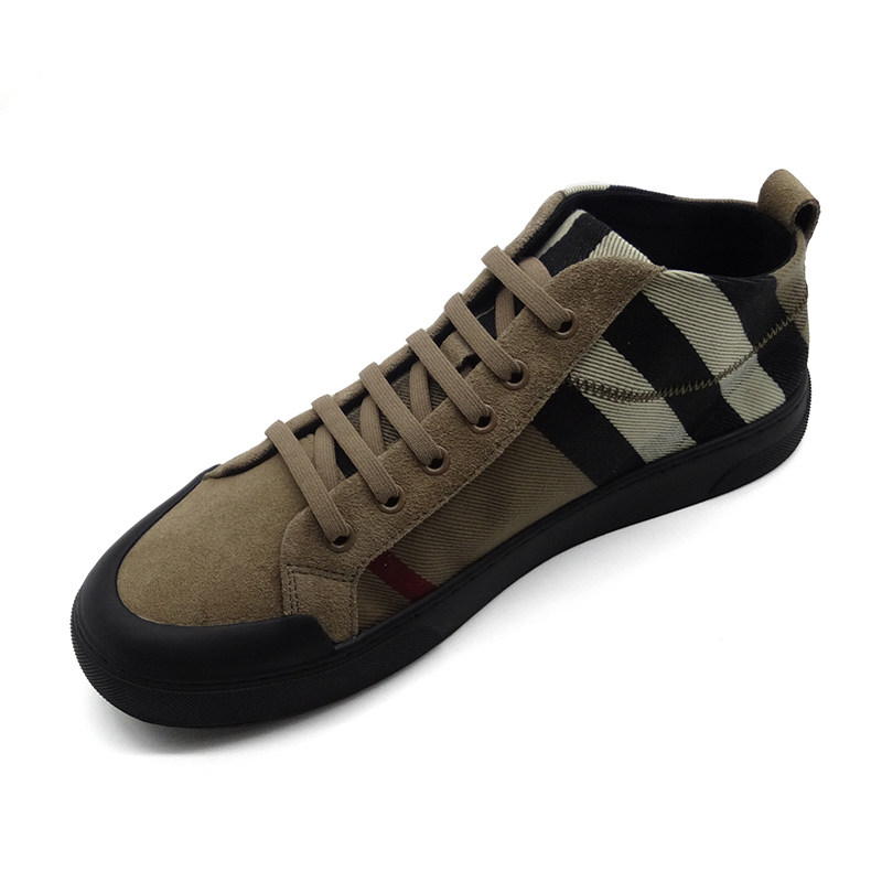 Genuine Leather Men Shoes 2023 Autumn Winter New High Help Board Shoes Fashion Han Edition Plaid Cloth Casual Shoes Lace Anti-Hair Leather Shoes-Taobao