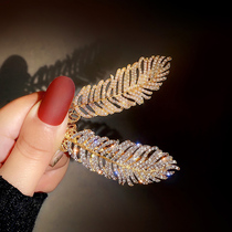 Advanced sense feather hairclip ins Net red super fairy Joker go out broken hair banghai clip side clip spring clip headgear