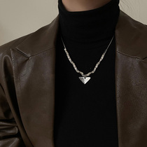 Geometric triangle small square necklace female hip-hop soil cool bungee cold wind does not fade sweater chain sweater chain tide