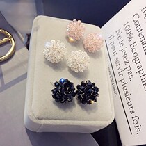 2022 New Temperament Crystal Earrings South Korea Super Fairy Ice Earrings 100 Hitch High Sensfeel Internet Red Tides Woman