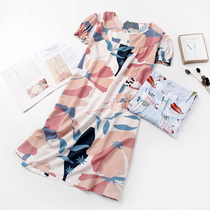 Exclusive Fairy Wind Sleeping Skirt Woman Summer Short Sleeve Middress Cotton Silk Thin cute pyjamas artificial cotton home Lions dress