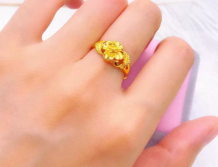 Euro Coin mạ Vàng Fake Gold Ring Nữ Giả Vàng Dolphin Clover Flower Mở Nhẫn Vàng Trang Sức