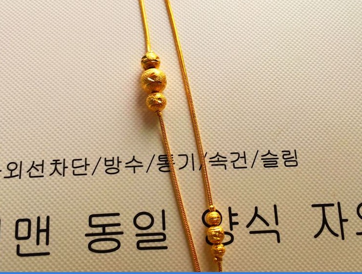 Nhật Bản và Hàn Quốc phổ biến tiền vàng euro tiền vàng cát vàng để tạo ra hạt giả vàng chuyển hạt rắn tốt vòng chân hoang dã không phai - Vòng chân vòng chân bạc tây tạng