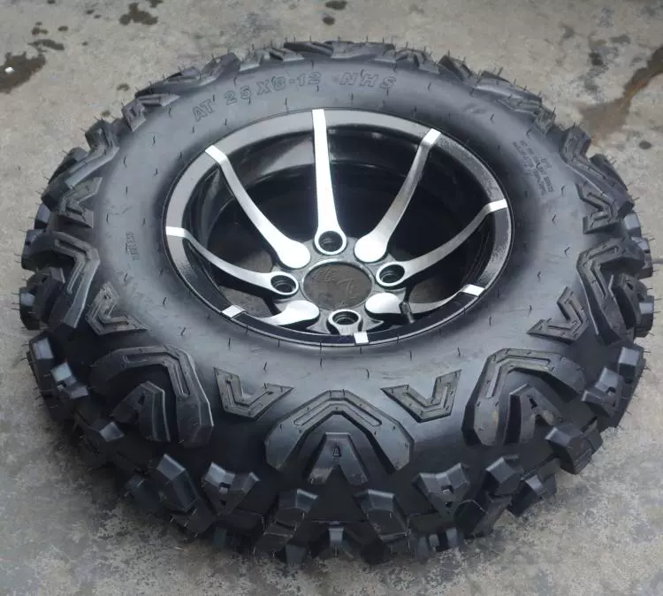 Phụ kiện xe đua bốn bánh off-road ATV sửa đổi chân không 25X8-12 inch Bánh xe bằng nhôm hình chữ A - Lốp xe máy