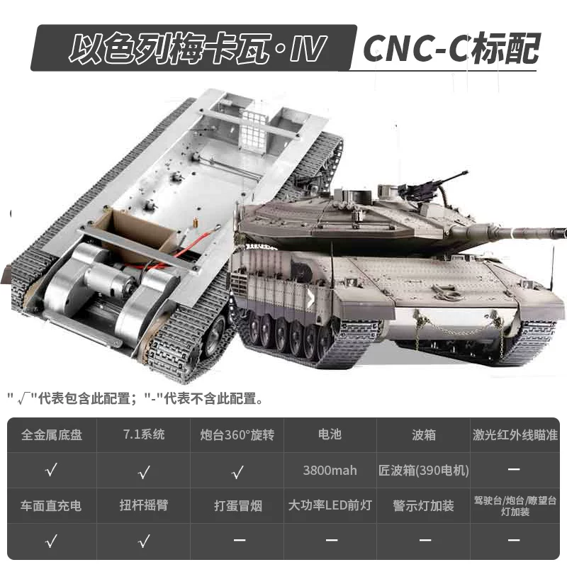 HL Henglong Merkava IV металлический радиоуправляемый танк модель масштаба 1:16 с функцией подъема и дымом