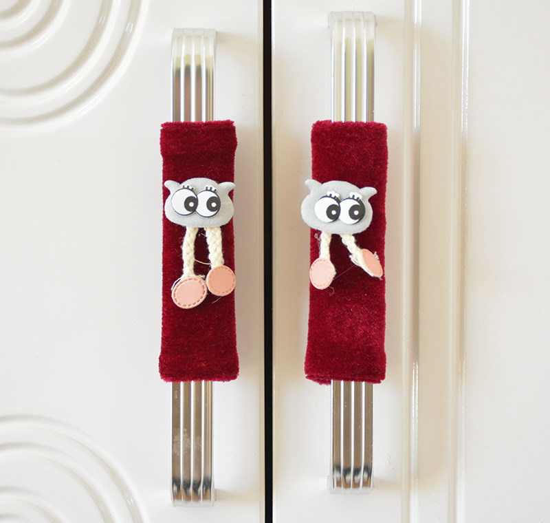 Plush pull gloves Cabinet door handle protective cover Anti-collision protective cover Cabinet armrest drawer Child safety can be customized