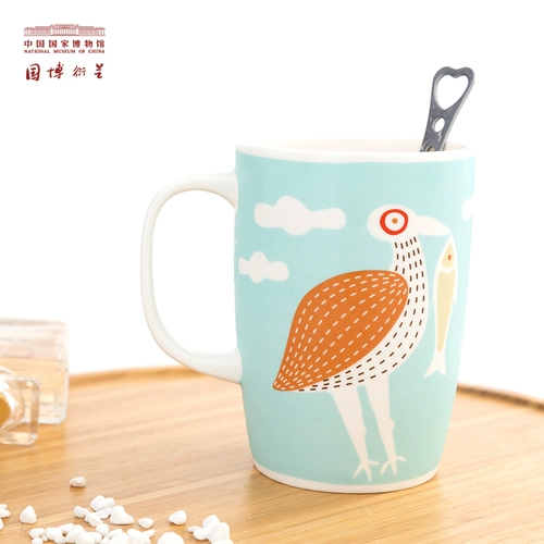 Китайский креативный керамический музей, мультяшная чайная чашка для домашнего использования для влюбленных