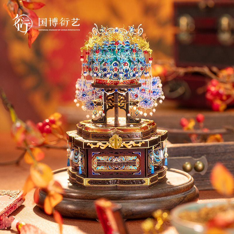 中国国立博物館の孝端皇后の鳳凰冠九龍九鳳ミニジュエリーボックス手作りクリエイティブ古代スタイル