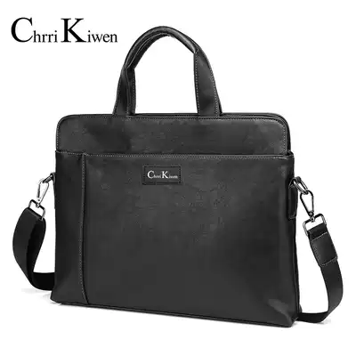 Chrri Kiwen briefcase men's Hand bag horizontal business leisure computer bag simple large capacity youth