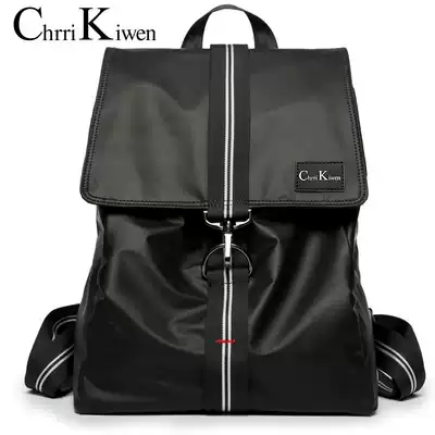 ChrriKiwen backpack men's fashion trend backpack college students schoolbag casual simple Oxford cloth travel bag