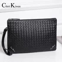 Chrri Kiwen mens handbag genuine leather fashion casual hand grab bag wave envelope Baotou layer cow leather hand grip bag