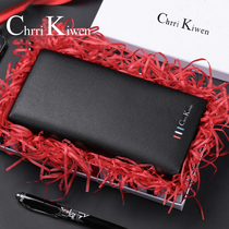 Chrri Kiwen wallet male long leather Youth First layer cowhide wallet multifunctional wallet business ticket holder