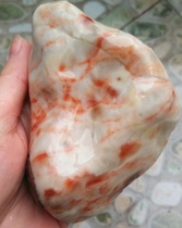 Ningqiang coral white floating red with ring and curl pattern natural stone small pieces natural hand toy pieces raw stone collection boutique