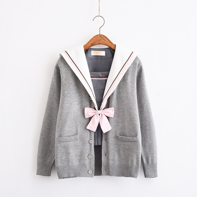 Fall JK uniforms paired with jacket cardiovert 100 hitch grey spring long sleeve sweater blouse shorts for girls