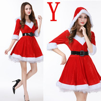 Christmas suit Christmas dress dress dress with dress and hat Christmas dress short dress