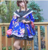 Ancient costume and wind Oiran COSPLAY costume performance costume improved vibration sleeve kimono Bliss pure land house dance seven colors