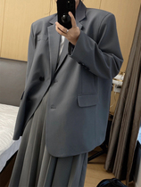 Spring Autumn Han Edition Fashion Senior Sense Suit Jacket Woman short Loose Temperament Casual Blouse is fitting a little crowdsuit