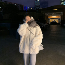 2021 Winter new Korean version imitation Otter Rabbit fur straw jacket woman with loose thickened mink fur coat