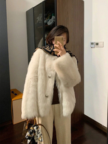2021 winter new fox fur straw jacket woman short section eco-friendly Tuscany skinny fur integrated blouse