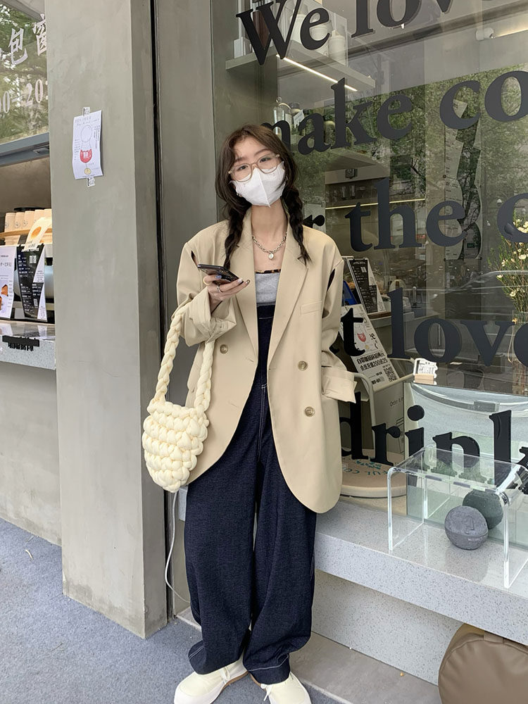 Superior Sense Suit Jacket Woman 2022 Spring new small Han version Loose Casual Fashion Temperament Suit Autumn