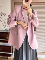 Purple Advanced Design Sense Early Spring Suit Jacket Woman Korean version of the new 100 hitch casual little crowd temperament Western-style exploits