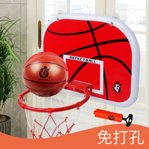 Free hole hanging basketball rack Small basket wall hanging childrens basketball frame Baby shooting toy Home indoor