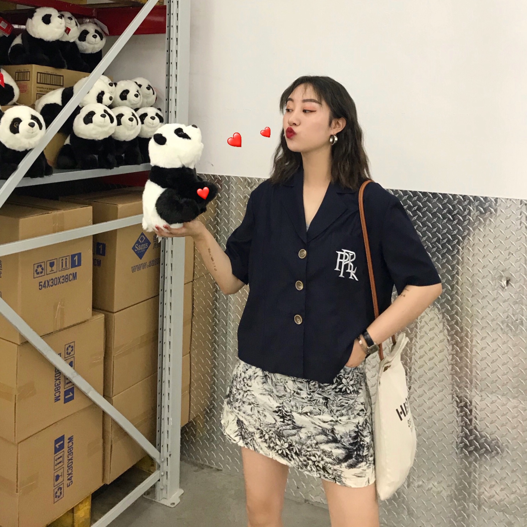 Keiko s sành điệu độc đáo eo cao Một chữ hoang dã vẽ mực váy ngắn mùa hè nữ - Váy chân váy cho người béo