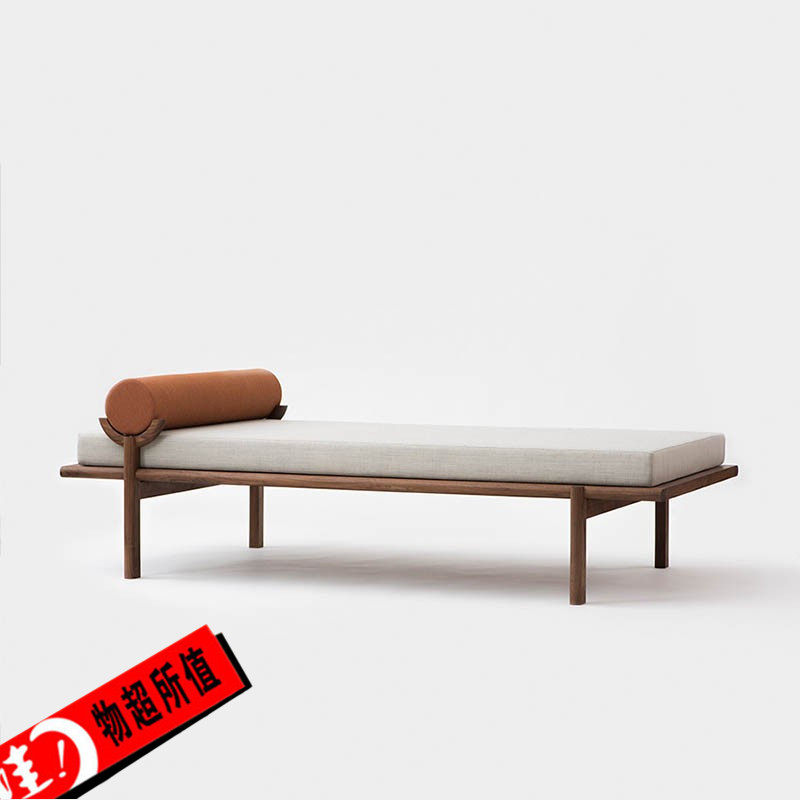 New Chinese bed tail stool Chinese style bedroom headbed stool living-room solid wood Guifei Sofa Lying Chair Walnuts Wooden Furniture Strip 