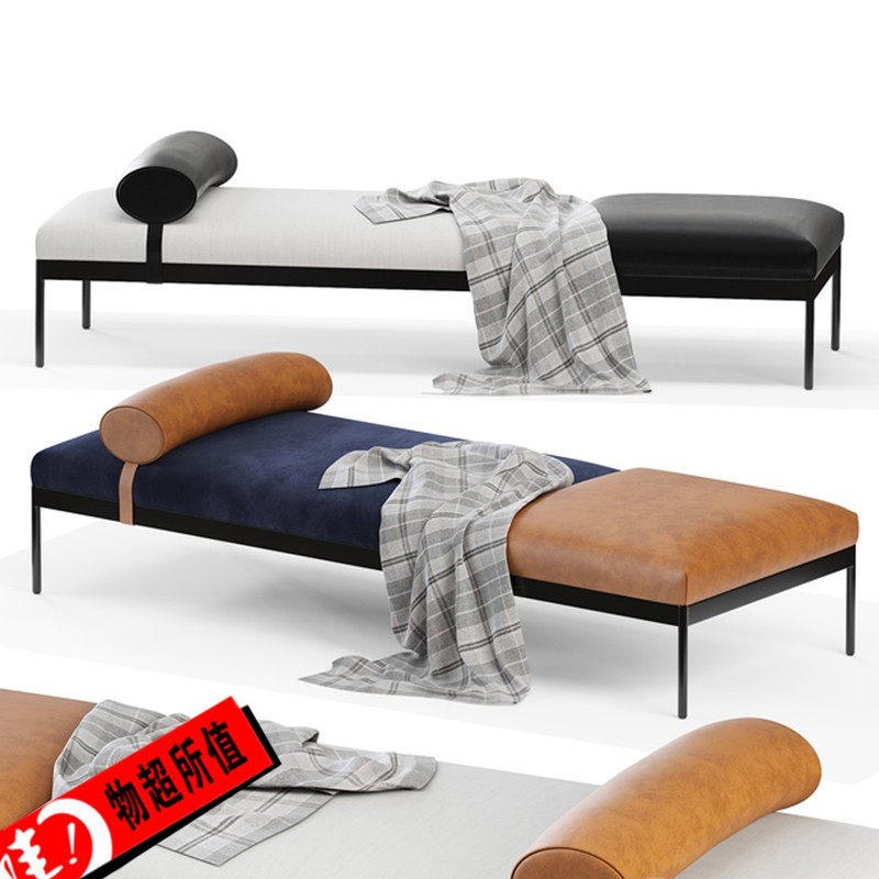 Now simple luxury bedbed bedbench Nordic living room long bench sofa stool single-person Guanfei household
