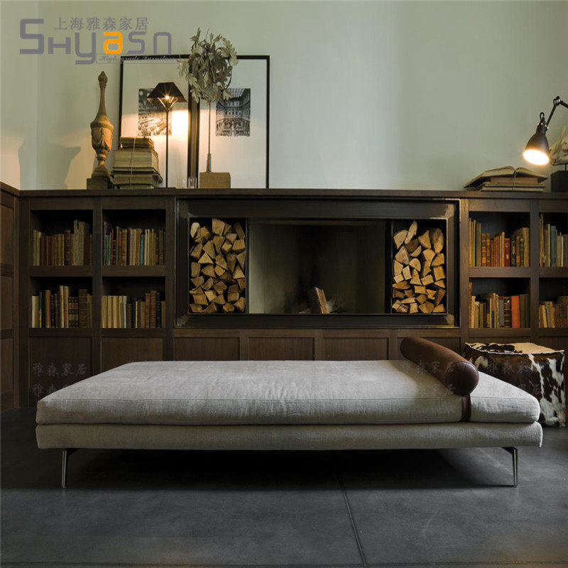 Nordic light luxury industrial style living room sofa concubine sofa recliner bedroom bed end stool fabric bed long bench