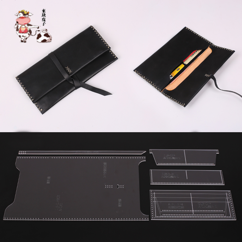 Handmade leather version drawing for men's hands with bag diy leather art wallet acrylic plate type drawing paper lattice formwork