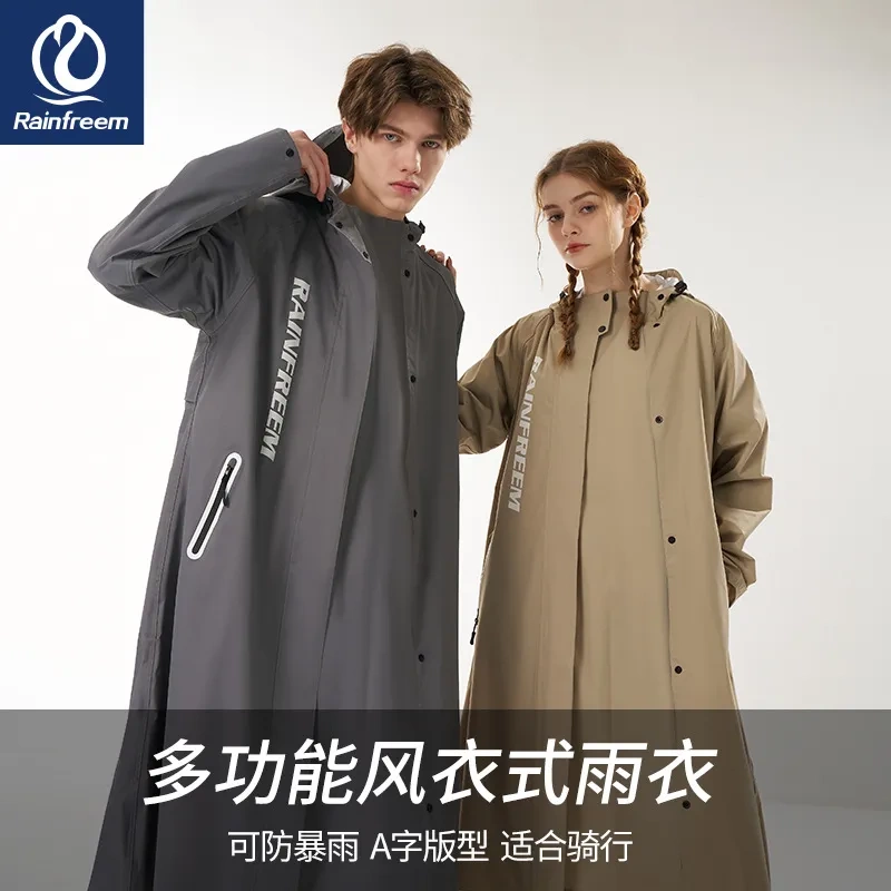 Qinfeiman Electric Scooter Raincoat Long Full-Body Storm-Proof Poncho for Delivery Riders, Unisex Raincoat for Electric Bikes