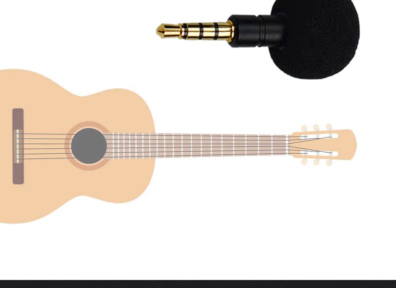 Điện thoại di động ghi âm micrô cắm thẳng vào micrô bên ngoài erhu ukulele nhạc cụ ghi âm phụ kiện guitar Capo đàn guitar