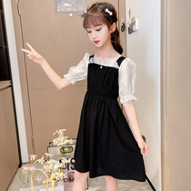 Girl Dress dress Summer 2021 new Fashion Coloured Long dress Children slim collection Slim Temperament Princess Dress