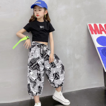 Girls summer dress trendy suit 2021 new foreign air boy clothing little girl fashion childrens tennis red short sleeve two sets