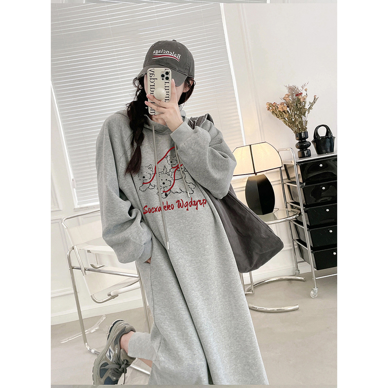 Pure Cotton Maternity Sweatshirt Dress, Mid-Length Maternity Dress That Covers the Belly Without Showing Pregnancy, Autumn Clothing, Plus Size Maternity Wear Pure Cotton Maternity Sweatshirt Dress, Mid-Length Maternity Dress That Covers the Belly Without Showing Pregnancy, Autumn Clothing, Plus Size Maternity Wear