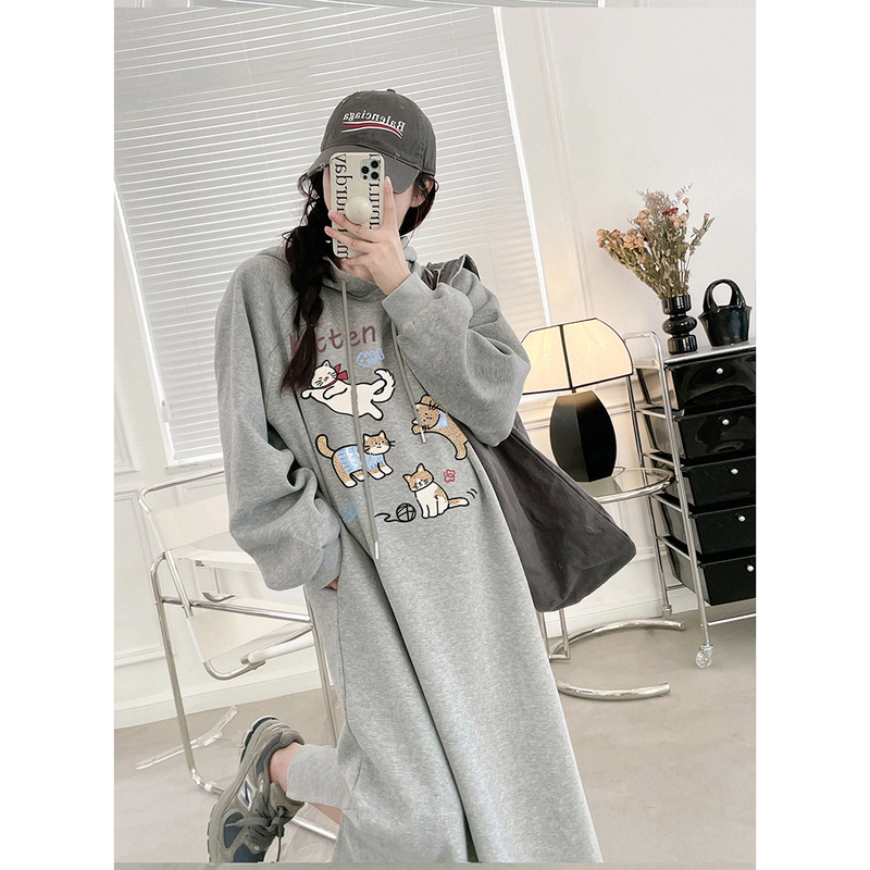 Pure Cotton Maternity Dress, Sweatshirt Dress, Autumn Mid-Length Maternity Dress, Covers the Belly Without Showing Pregnancy, Early Autumn Maternity Wear Pure Cotton Maternity Dress, Sweatshirt Dress, Autumn Mid-Length Maternity Dress, Covers the Belly Without Showing Pregnancy, Early Autumn Maternity Wear