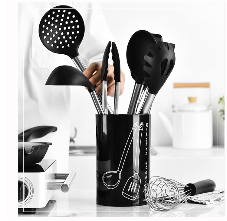 [Chịu nhiệt độ cao mới] Xẻng silicon chống dính đặc biệt đặt muỗng súp thực phẩm kẹp quà tặng dụng cụ nhà bếp chảo mini
