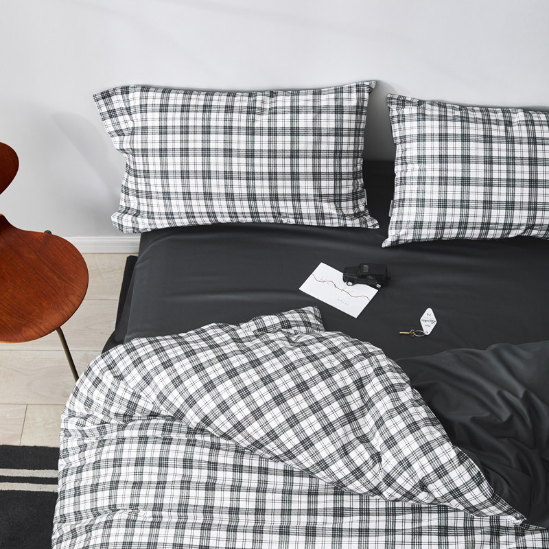 Jane O 60 Tribute Satin Full Cotton Bed Four Pieces Of Pure Cotton Linen Bed Hat Chinese Style Wind Quilt Cover Silk Sliding Bed Goods Double