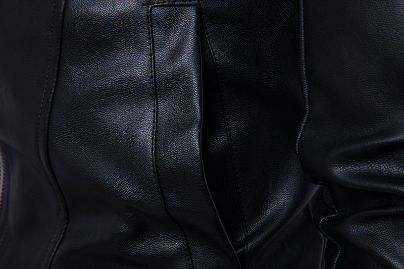 Mùa thu và mùa đông da xe máy Jersey đầu máy da mát mẻ đứng cổ áo Slim punk retro xe máy da nam - Xe máy Rider thiết bị đai đeo đầu gối