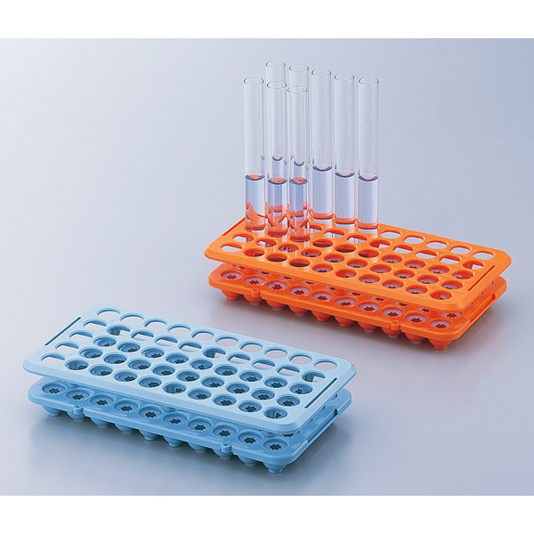AS ONE QUICK WAN BLUE ORANGE TEST TUBE RACK 1-8533-01 1-8533-01 16 5mm 5mm TEST TUBE 50 HOLES PLASTIC TEST TUBE RACK