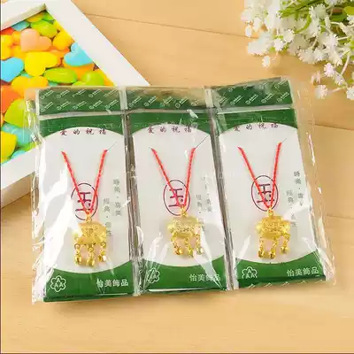 Long life lock necklace Adult child rich lock necklace Female auspicious peace lock Child baby full moon pendant