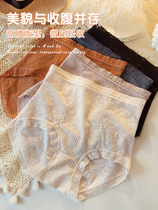 Red Bean Beauty Home High Waist Underpants Female Lace Collection All Cotton Big Code Fat Mm Summer Thin pure cotton crotch Antibacterial and breathable