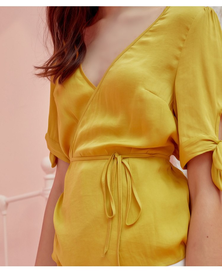 Creme pyjama áo sơ mi nữ mùa thu một mảnh ren ngắn tay vải tuyn nhẹ nhàng gợi cảm phục vụ nhà của phụ nữ đồ lót nữ