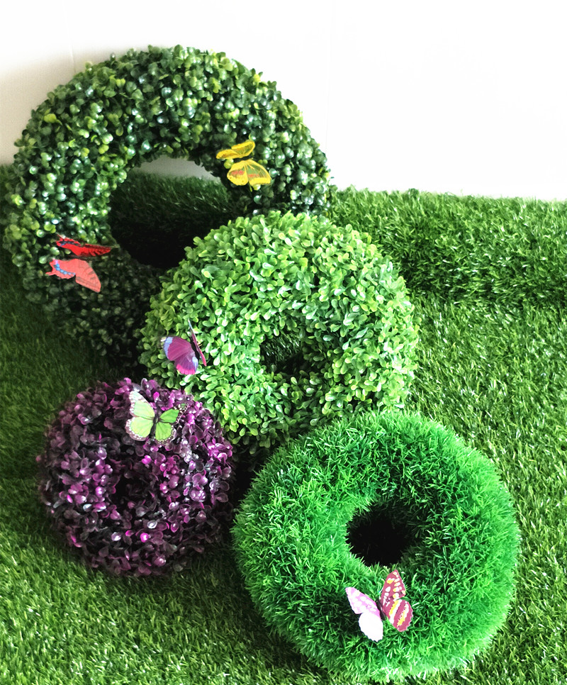 Mô phỏng cỏ bóng garland cỏ vòng mã hóa Milan bốn đầu cỏ trang trí cửa sổ hoa treo mái giả hoa xanh cây cỏ tường - Hoa nhân tạo / Cây / Trái cây cây giả trang trí