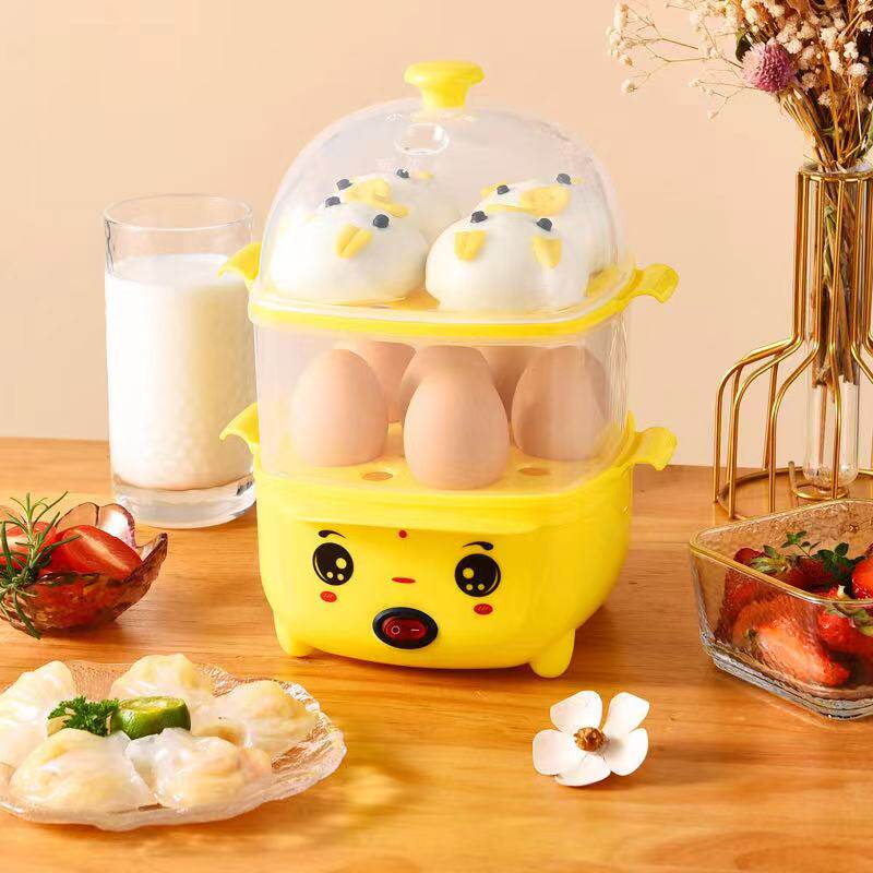 Play bear steamer egg automatic power cut household office single double cooker egg small multi-function breakfast artifact