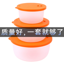 Large-capacity plastic crisper set student lunch box microwave round bowl frozen storage lunch box with lid